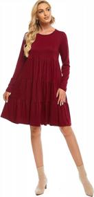 img 1 attached to 2022 Women'S Fall Dresses: Berydress Crew Neck Long Sleeve Flowy Tiered Babydoll Dress In Loose Fit Cotton