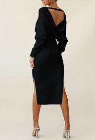 img 1 attached to Stylish And Chic: Cutiefox Women'S V-Neck Midi Sweater Dress With Belted Waist