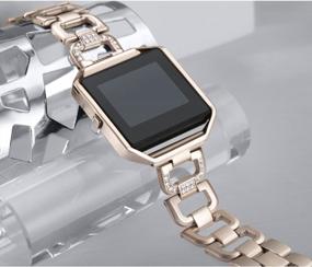 img 1 attached to Women'S Bayite Stainless Steel Bands With Frame And Rhinestone Bling, Compatible With Fitbit Blaze For Stylish Replacement Accessory Straps