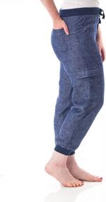 img 2 attached to Women'S Casual Linen Jogger Pants With Cargo Pockets And Comfort Waist 1192