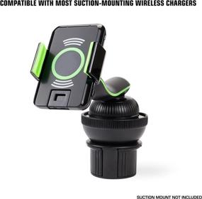 img 2 attached to 🔌 USA GEAR Adjustable Cup Holder Suction Mount - Compatible with Suction Mount Wireless Car Chargers - Adjustable Design Holds Suction Mounts for Qi Chargers and Other Devices