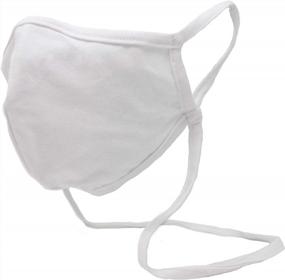 img 4 attached to USA-Made Buttonsmith White Adult Cotton Face Mask With Adjustable Fit For Maximum Comfort