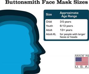 img 2 attached to USA-Made Buttonsmith White Adult Cotton Face Mask With Adjustable Fit For Maximum Comfort