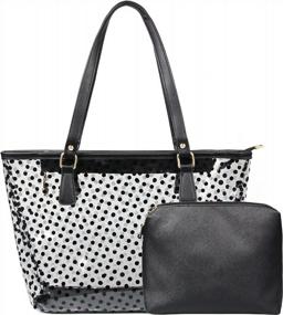 img 3 attached to Neno Candy Colors Polka Dot Beach Tote: идеальный аксессуар для веселья на солнце