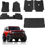 rongtaod fit 2021-2022 ford bronco 2 door cargo liner rear trunk mat floor liner floor mat bronco accessories tpe all-weather (trunk mat backrest mats floor mat) logo