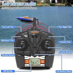 img 2 attached to GizmoVine Hobby RC Boats With Lights And 2 Rechargeable Batteries | 2.4Ghz Radio Controlled Boat For Lakes And Pools | High Speed Racing Watercraft Up To 20 Mph