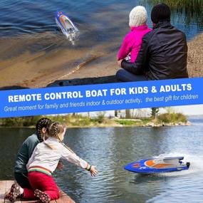 img 1 attached to GizmoVine Hobby RC Boats With Lights And 2 Rechargeable Batteries | 2.4Ghz Radio Controlled Boat For Lakes And Pools | High Speed Racing Watercraft Up To 20 Mph