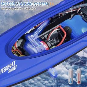 img 3 attached to GizmoVine Hobby RC Boats With Lights And 2 Rechargeable Batteries | 2.4Ghz Radio Controlled Boat For Lakes And Pools | High Speed Racing Watercraft Up To 20 Mph