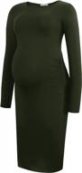 👗 stylish and comfy: smallshow women's long sleeve maternity dress for ruched pregnancy clothes logo