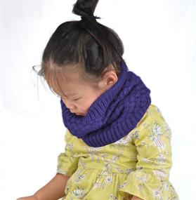 img 3 attached to 🧣 Warm and Cozy Epeius Winter Knitted Infinity Children Girls' Accessories for Cold Weather