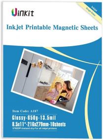 img 4 attached to 8.5X11 Inch Non-Adhesive Printable Magnetic Sheets (10 Pack) 13.5Mil Thick Glossy Magnet Paper For Inkjet Printers
