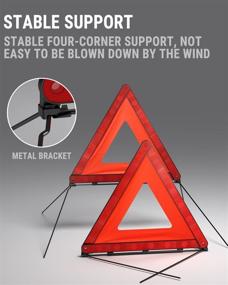 img 2 attached to 🚦 E-Mark Approved Powrun S2: Foldable Reflective Triangles (3 Pack) - Ultimate Safety Warning Reflectors for Roadside Emergencies