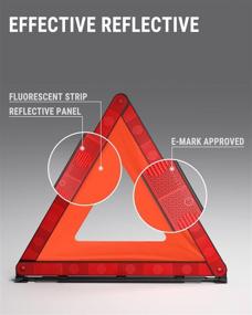 img 3 attached to 🚦 E-Mark Approved Powrun S2: Foldable Reflective Triangles (3 Pack) - Ultimate Safety Warning Reflectors for Roadside Emergencies
