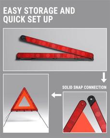 img 1 attached to 🚦 E-Mark Approved Powrun S2: Foldable Reflective Triangles (3 Pack) - Ultimate Safety Warning Reflectors for Roadside Emergencies