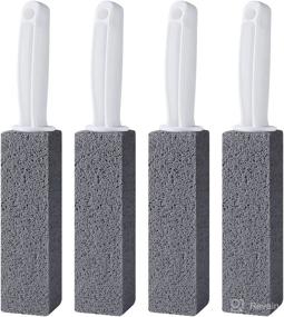 img 4 attached to 🚽 ZODIFEVI 4 Pack Pumice Cleaning Stone with Handle - Effective Toilet Bowl Cleaner with Non-Slip Long Plastic Handle