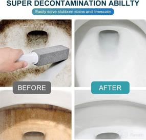 img 2 attached to 🚽 ZODIFEVI 4 Pack Pumice Cleaning Stone with Handle - Effective Toilet Bowl Cleaner with Non-Slip Long Plastic Handle