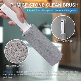 img 3 attached to 🚽 ZODIFEVI 4 Pack Pumice Cleaning Stone with Handle - Effective Toilet Bowl Cleaner with Non-Slip Long Plastic Handle