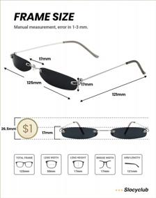 img 1 attached to Ретро-шикарные солнцезащитные очки Slocyclub Rectangle Skinny: маленькие, тонкие и унисекс!
