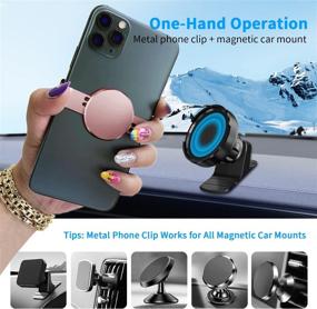 img 2 attached to 📱 Nicwea Metal Phone Clip and Dashboard Air Vent Magnet Car Mount: Secure Holder for iPhone 12/13 Pro Max, Samsung, and More [Rose Gold]