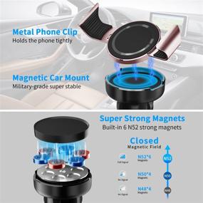 img 1 attached to 📱 Nicwea Metal Phone Clip and Dashboard Air Vent Magnet Car Mount: Secure Holder for iPhone 12/13 Pro Max, Samsung, and More [Rose Gold]