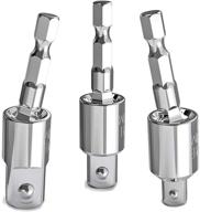 set of 3 impact grade sockets with 360° rotatable 1/4", 3/8", and 1/2" bits логотип