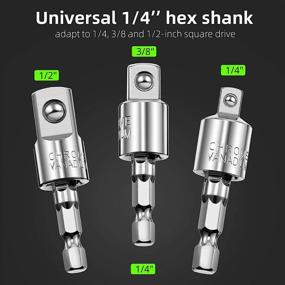 img 3 attached to Set of 3 Impact Grade Sockets with 360° Rotatable 1/4", 3/8", and 1/2" Bits