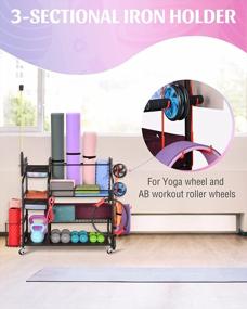 img 1 attached to Organize Your Home Gym With The Mythinglogic Storage Rack: Yoga Mat, Foam Roller, Resistance Bands, Dumbbells, Kettlebells, And Yoga Straps Storage Organizer