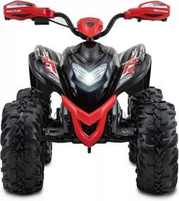 img 3 attached to Rollplay MAX 12V Electric ATV 4 Wheeler With Oversized Wheels, Rubber Tire Strips For Traction, Working Headlights And 3 MPH Top Speed - Red/Black