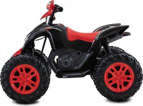 img 1 attached to Rollplay MAX 12V Electric ATV 4 Wheeler With Oversized Wheels, Rubber Tire Strips For Traction, Working Headlights And 3 MPH Top Speed - Red/Black