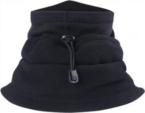 img 1 attached to Windproof Balaclave Ski Mask Tactical Hood Neck Warmer ChinFun Fleece Face Mask