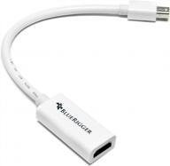 🔌 bluerigger mini displayport to hdmi female adapter cable (15cm) - macbook pro/air compatible - with hd audio - thunderbolt support logo