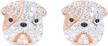 sparkling canine charm: rhodium plated sterling silver cz dog studs for women & girls logo