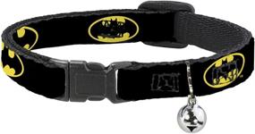 img 4 attached to 🐱 Buckle-Down Batman Shield Cat Collar: Breakaway Design, Adjustable Length, 0.5 Inch Width – Black Yellow, Multicolor (8-12 Inches, BAC-WBM001-NM)