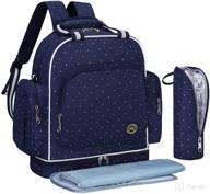 qimiaobaby waterproof travel diaper backpack handbag with changing pad - smart organizer diaper bag logo