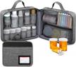 gray medication storage bag with fixed pockets and handle for pills, vitamins, and medical supplies - sithon travel carrying case manager and pill bottle organizer logo