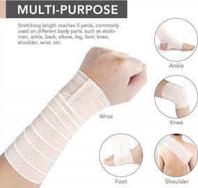 img 1 attached to Latex Free 2" X 5 Yards Medical Cotton Compression Bandage Wrap With Hook And Loop Closure - 10 Pack For First Aid, Sprains & Injuries