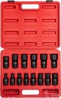 🔧 sunex 2644 1/2 inch drive universal impact socket set - 14-piece sae - 7/16" to 1-1/4" - cr-mo alloy steel - heavy duty storage case логотип