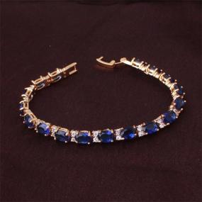 img 2 attached to Rose Gold Plated CZ Stone Tennis Bracelet For Women | GULICX