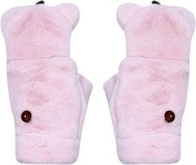 img 1 attached to 🧤 RARITYUS Convertible Fingerless Mittens: Girls' Cold Weather Accessories for Versatile Style and Warmth