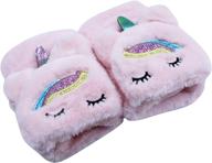 🧤 rarityus convertible fingerless mittens: girls' cold weather accessories for versatile style and warmth логотип