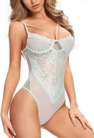 img 3 attached to Garmol Women's Lace Bodysuit: Alluring Teddy Lingerie with Underwear Cups, XS-XL