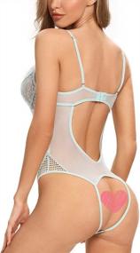 img 2 attached to Garmol Women's Lace Bodysuit: Alluring Teddy Lingerie with Underwear Cups, XS-XL