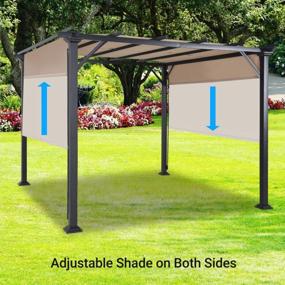 img 1 attached to 10' X 10' Steel Flat Top Pergola W/ Adjustable & Removable Double Canopy - AsterOutdoor