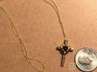 img 1 attached to Teen's or Women's Heart Gem Cross Pendant Necklace in Sterling Silver review by Brooke Watts
