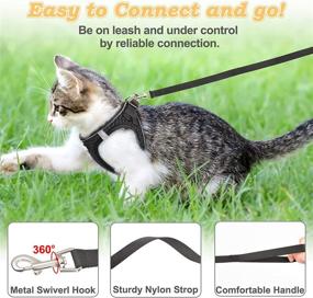 img 2 attached to Escape-Proof Cat Harness and Leash for Safe Walking - Adjustable Kitten Vest with Reflective Soft Mesh for Outdoor Adventures, Comfort Fit, and Easy Control