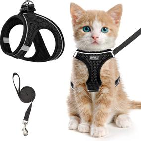 img 4 attached to Escape-Proof Cat Harness and Leash for Safe Walking - Adjustable Kitten Vest with Reflective Soft Mesh for Outdoor Adventures, Comfort Fit, and Easy Control