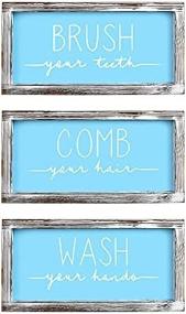 img 1 attached to Complete Your Rustic Bathroom Decor With LIBWYS'S Set Of 3 Bathroom Signs