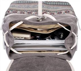 img 3 attached to Женский рюкзак в стиле ретро из холста для повседневного колледжа, ежедневных путешествий и ноутбука, сумка для книг с женской функцией