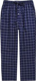 img 3 attached to Men'S Plaid Check Cotton Lounge Pants W/ Pockets - Soft & Comfy TINFL