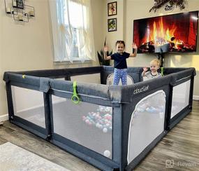 img 1 attached to 🏞️ Cloud Lark Baby Playpen: Large 78 x 70-Inch Kids Activity Center & Safety Play Yard - Indoor/Outdoor Baby Playard with Portable Fence for Toddlers - Sturdy Baby Fence for Entertainment & Gym